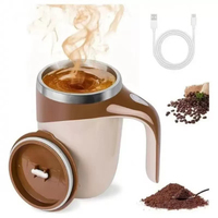 Mug à café à agitation magnétique, rechargeable par USB, démarrage à un bouton, tasse mélangeuse en acier inoxydable, cadeau d'entreprise pour le bureau