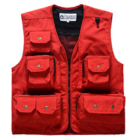 Gilet Cargo multi-poches pour hommes pour l'escalade tir photographie crochet pêcheur journaliste gilet de pêche gilet