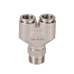 Stainless Steel Y-Type Tee 304 10mm Male Thread <b>Quick</b> <b>Connector</b> for Pneumatic Systems - Product Image 5