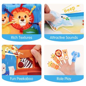 Libro de Actividades de Fieltro Arca de Noé para Niños Pequeños de 1 a 3 Años, Tablero de Actividades Montessori, Juguetes Educativos para Niños Pequeños, Juguetes de Aprendizaje Temprano para Viajes - Product Image 3
