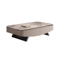 Table basse suspendue en dalle de pierre frittée, style luxe léger, design simple et moderne, pour petit salon, sensation haut de gamme, réglable