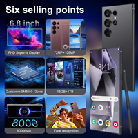 Téléphone professionnel S26 Ultra 16 Go 1 To Double SIM Double WhatsApp Écran 6,8 Pouces 5G Android pour le Travail