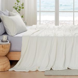Edredón Refrigerante Tamaño Queen, Mantas Refrigerantes para Personas que Sienten Calor al Dormir <span class=keywords><strong>y</strong></span> Sudores Nocturnos, Edredón de Verano Color Crema para Cama Tamaño Queen - Product Image 3