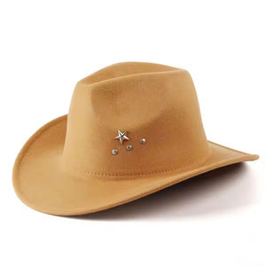 Chapeau de cowboy occidental en feutre pour l'automne et l'hiver, chapeau jazz pour hommes et femmes - Product Image 5