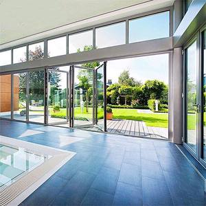 कारखाने वाणिज्यिक एल्यूमीनियम स्टोरफ्रंट प्रवेश द्वार द्वि-गुना स्लाइडिंग ग्लास स्टेनलेस स्टील फाइबर ग्लास स्क्रीन नेटवर्क - Product Image 2