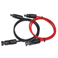 Maßgefertigtes Solarpanel-Verlängerungskabel Kupferdraht Schwarz und Rot mit Stecker-Buchse-Anschluss 1,5mm2 2,5mm2 4mm2 6mm2 DC-Kabel