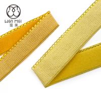 Ruban élastique en nylon satiné doré lisse avec bordure pour bretelles de soutien-gorge – Vente en gros