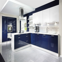 Meuble de cuisine contemporain en bois, style mat de luxe, sur mesure, avec rangement