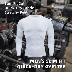 Men Long Sleeve Compression Blank T-<b>Shirt</b> Breathable Quick Dry <b>Moisture</b> <b>Wicking</b> Rash Guard Gym Training Top Spandex/Polyester - Product Image 2