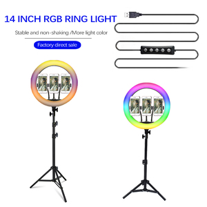 Anello Luminoso LED RGB a Forma di Cuore da 14 Pollici con Telecomando, Portatile in Materiale ABS per Trucco, Selfie e <span class=keywords><strong>Video</strong></span> in Diretta - Product Image 5