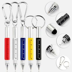 Personalized Design 6 in 1 Plastic Portable Keychain Ball <b>Pen</b> with Custom Logo for Engineer <b>Gifts</b> - Product Image 1