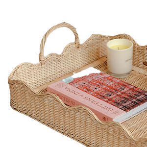 Nouveau plateau de service festonné fait main vintage design, plateau de rangement pour la décoration de la maison Grande taille 74x45x13 - Product Image 2