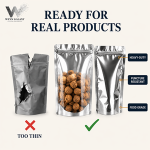 Stock US FDAYin Yang Dual-Side Stand Pouch 15x22+4cm Transparent Window Aluminum Foil Zipper Resealable Moisture Proof Gift - Product Image 2