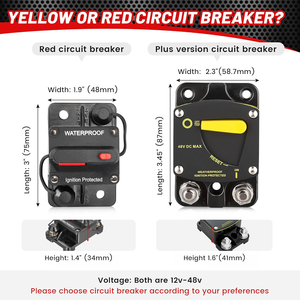 Disjoncteur 60A avec interrupteur à réinitialisation manuelle DC 12-48V pour système audio de <span class=keywords><strong>voiture</strong></span>, camping-car, bateau, camion, moteurs de pêche à la traîne, système audio stéréo, système solaire - Product Image 5