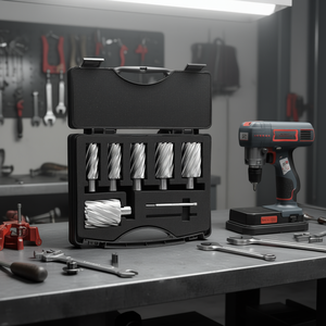 Jeu de fraises annulaires 6 pièces, tige Weldon, acier rapide, 50,8 mm, brillant, non revêtu, pour perceuses à base magnétique - Product Image 2