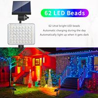 62 lampes solaires LED IP65 étanches pour extérieur, 5 modes, contrôle par capteur de lumière, 12-18 heures d'éclairage paysager pour usage extérieur
