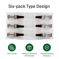 Protecteur de bouteille de vin gonflable Six Pack Sac de colonne protecteur en verre avec coussin d'air