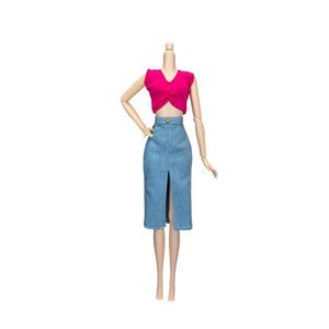 Nouveauté, ensemble de vêtements en cuir de 30 <span class=keywords><strong>cm</strong></span> (11,5-12 pouces), veste, t-shirt, pantalon, jupe pour poupée 1/6 - Product Image 6