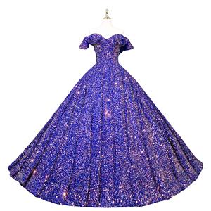 Ultimi Modelli di Abiti da Cerimonia con Maniche a Cappuccio, Paillettes Colorate Scintillanti, Vestito da Sera a Palloncino - Product Image 5