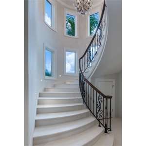 Escalier Courbé Moderne et Élégant DB en Promotion avec Marches en Marbre et Éclairage Intégré, Idéal pour l'Intérieur - Product Image 4