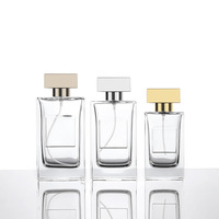 Flacon de parfum carré en verre cristal blanc, flacon cosmétique en verre, flacon vaporisateur grande capacité