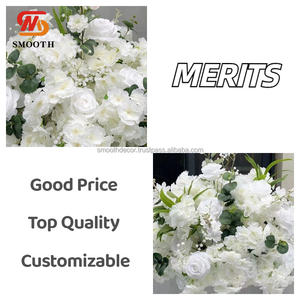 SMOOTH - Centro de Mesa de Bolas de Flores Artificiales de Seda Verde y Blanca de 50 cm, Personalizado, en Oferta, para Decoración de Bodas y Eventos - Product Image 3