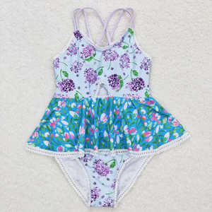 Traje de baño floral de una pieza para bebés niñas, ideal para el verano. - Product Image 4