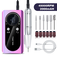 Machine à ongles professionnelle 45000 tr/min, lime à ongles électrique portable, perceuse à ongles rechargeable pour manucure
