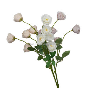5 tête <span class=keywords><strong>Paris</strong></span> Roses artificielle Rose fleur mariage événement décoration haute qualité fleur fête soie fleur mur toile <span class=keywords><strong>de</strong></span> fond - Product Image 5