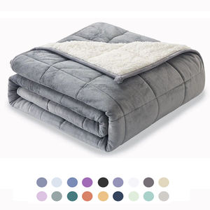 Venta al por mayor 100% algodón polar Sherpa manta gruesa felpa tamaño King manta ponderada para adultos niños con material de vidrio - Product Image 1