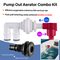 Kit de valve d'aération Odavidai, valve de vidange push-pull traversante de 1 pouce en ABS pour bateau marin, accessoire pour vivier de pêche