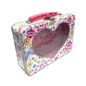 Portable Tinplate Rectangular <b>Box</b> with <b>Clear</b> Window, Hand-held Iron Case for Doll Storage & <b>Gift</b> Packaging - Product Image 5