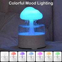 Humidificador de Aire con Bluetooth, Música y Sonido de Lluvia, Mini Humidificador de Escritorio para el Hogar, Luz Nocturna Ambiental con Siete Colores Degradados