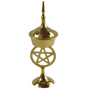 Home Decor Brass Metal Incense <b>Burner</b> with <b>Silver</b> Plated Design Aromatherapy Diffuser and Incense Holder - Product Image 3