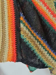 Cardigan tricoté ouvert sur le devant de style bohème Design décontracté avec des vagues dégradées colorées et un embellissement géométrique complexe - Product Image 5