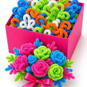 40 tiges en chenille de 6 mm x 30 cm, fournitures artisanales pour bricolage - Product Image 3