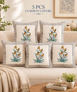 Housses de coussin en coton de qualité supérieure avec impression artisanale pour canapé, chaise, décoration de chambre, disponibles au meilleur prix du marché - Product Image 2
