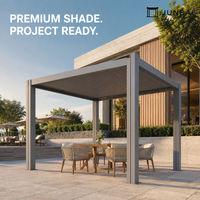 Gazebo en aluminium fermé avec pavillon en aluminium à côtés ouverts et configuration personnalisée pour les projets de terrasses et de jardins extérieurs