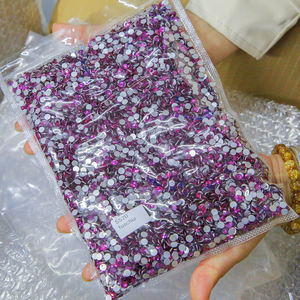 Yantuo оптовая продажа высококачественный камень цвета фуксии стекло без горячей фиксации с плоской задней стороной для ногтевого дизайна AB хрустальные стразы оптом - Product Image 3