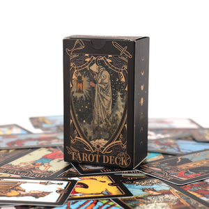 Cubierta de cartas de Tarot impermeable de plástico impresa personalizada Visionary 78 cartas de Tarot exquisitos oráculos tarjeta de juego de adivinación - Product Image 3