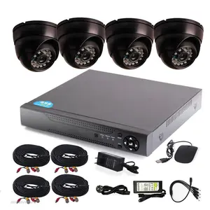 4 Buah Kubah Kamera Analog AHD DVR 8MP 4K 4CH Kit Keamanan Sistem CCTV