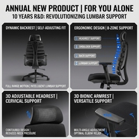 Chaise ergonomique Jingyu SP-8 avec support lombaire, design en forme d'arête de poisson, chaise de bureau bionique, chaise d'étude confortable, chaise d'ordinateur en nylon