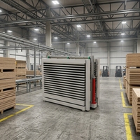 Mesin Pengering Veneer Inti, Kayu Lapis, dan Panel Berbasis Kayu, Kontrol PLC, Akurasi Tinggi, Otomatis, Baru, 25kW