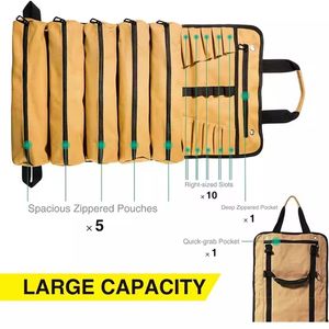 Multi-function Durable Heavy Duty Roll up Custom Canvas Work Electrician <b>Tool</b> <b>Bag</b> Rolling <b>Tool</b> <b>Bag</b> - Product Image 2
