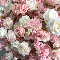Boule de fleurs artificielles personnalisable pour mariage et banquet, décoration de chemin de table, série rose, 70 cm de diamètre, style tennis de table