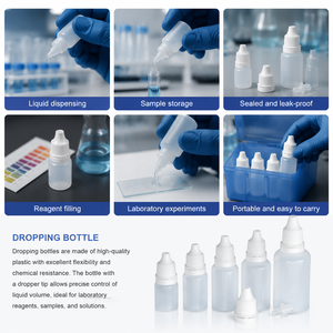 Botella cuentagotas de plástico PE Degao, botella exprimible con gotero de 3ml 5ml 10ml 15ml para almacenamiento de líquidos y reactivos de laboratorio - Product Image 2