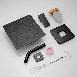 Ensemble de douche à poignée unique en laiton caché, best-seller en Amérique du Sud, avec noyau de vanne en céramique, pomme de douche rectangulaire à grande surface - Product Image 6