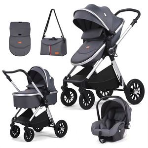 Carrito de Bebé Plegable 3 en 1 Estilo Europeo, Carrito Multifuncional 3 en 1 con Asiento para Automóvil - Product Image 5