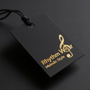 Cartes de remerciement personnalisées noires de luxe en papier recyclé avec logo imprimé mat et nom en feuille d'or pour petites entreprises, vêtements et chaussures - Product Image 4
