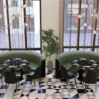 Cabine semi-circulaire de luxe Table à manger transparente canapé chaise ensemble pour Bar Restaurant café lait thé magasins Restaurant meubles